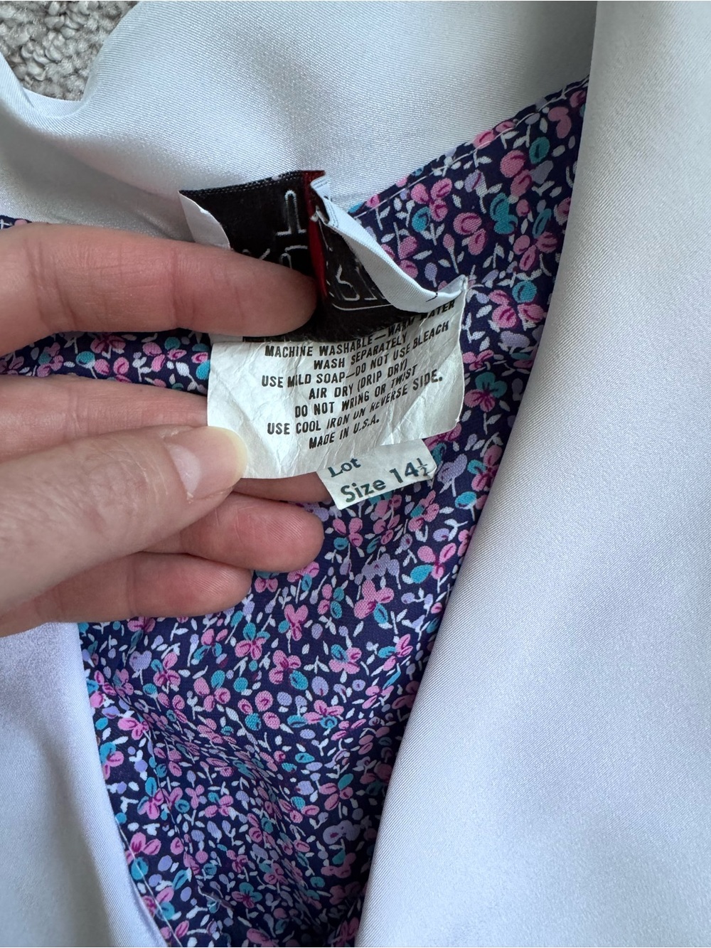 Vintage 70s 80s Floral Midi Dress White Collar Prairie Cottagecore M - Picture 9 of 12